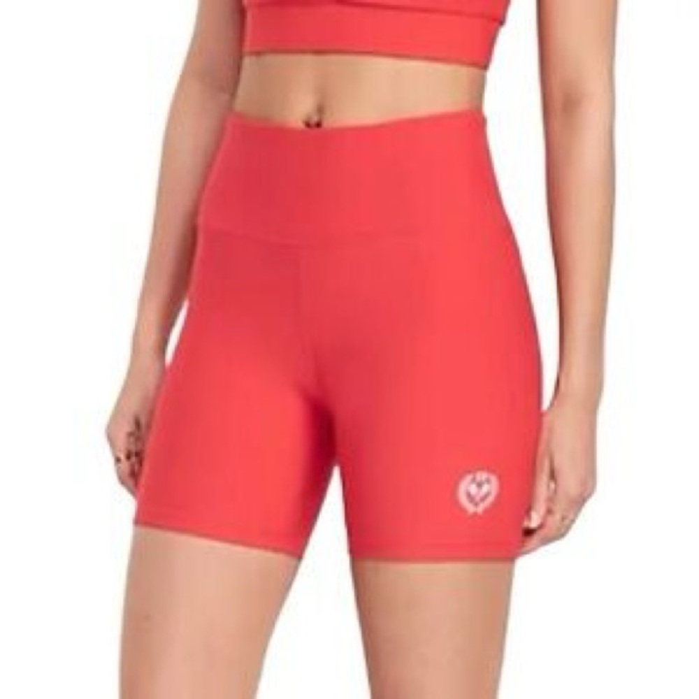 NEW Old Navy High Rise Power Soft Bike Shorts in Tomato Red Size S